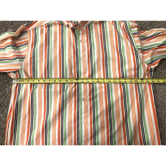 South Pole Men's Button Down Shirt Size XXL Long Sleeve White Orange Cotton - Picture 10 of 13